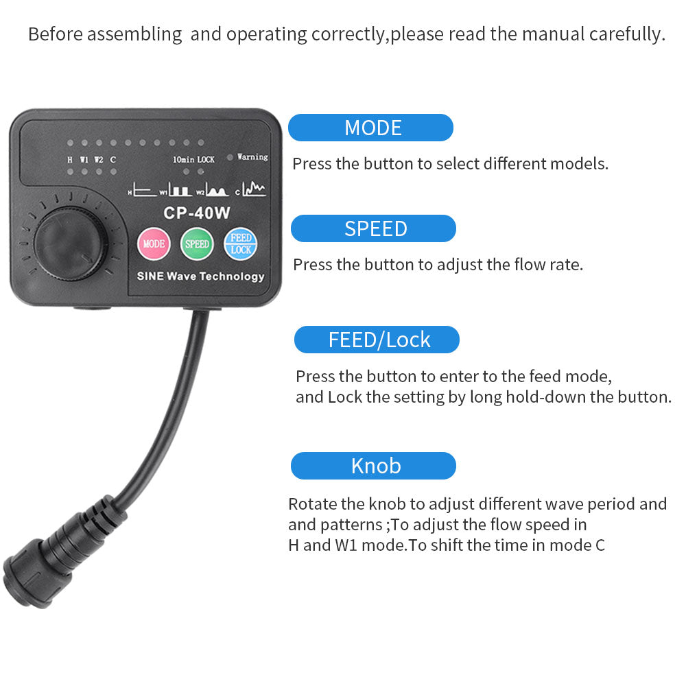 Aquarium Wave Maker- Sine Cross Flow Pump With Controller – SEVEN 